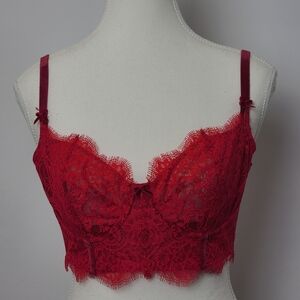 Victoria's Secret Dream Angel's push-up red femine romantic  lace bra, size 32DD